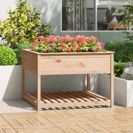 Vidaxx jardinière avec étagère 111,5x111,5x81 cm bois de pin massif
