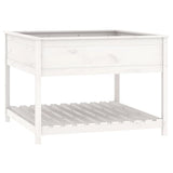 Vidaxx jardinière avec étagère 111,5x111,5x81 cm bois de pin massif blanc