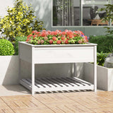 Vidaxx jardinière avec étagère 111,5x111,5x81 cm bois de pin massif blanc