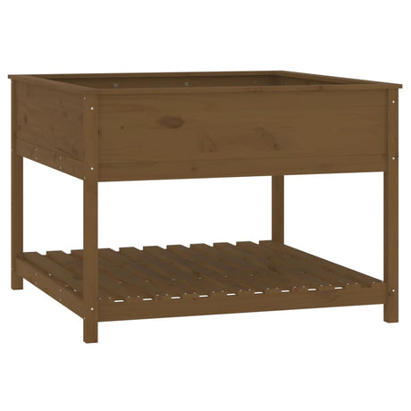 Vidaxx jardinière avec étagère 111,5x111,5x81 cm bois de pin brun miel