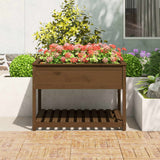 Vidaxx jardinière avec étagère 111,5x111,5x81 cm bois de pin brun miel