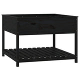 Vidaxx jardinière avec étagère 111,5x111,5x81 cm bois de pin massif noir