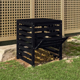 Vidaxx bac à compost 63,5x63,5x77,5 cm bois de pin massif noir