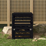 Vidaxx bac à compost 63,5x63,5x77,5 cm bois de pin massif noir