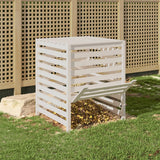 Vidaxx bac à compost 82,5x82,5x99,5 cm bois de pin massif blanc