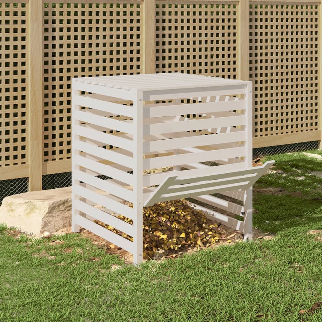 Vidaxl Compost Bin 82.5x82.5x99.5 cm Pine bianco solido bianco