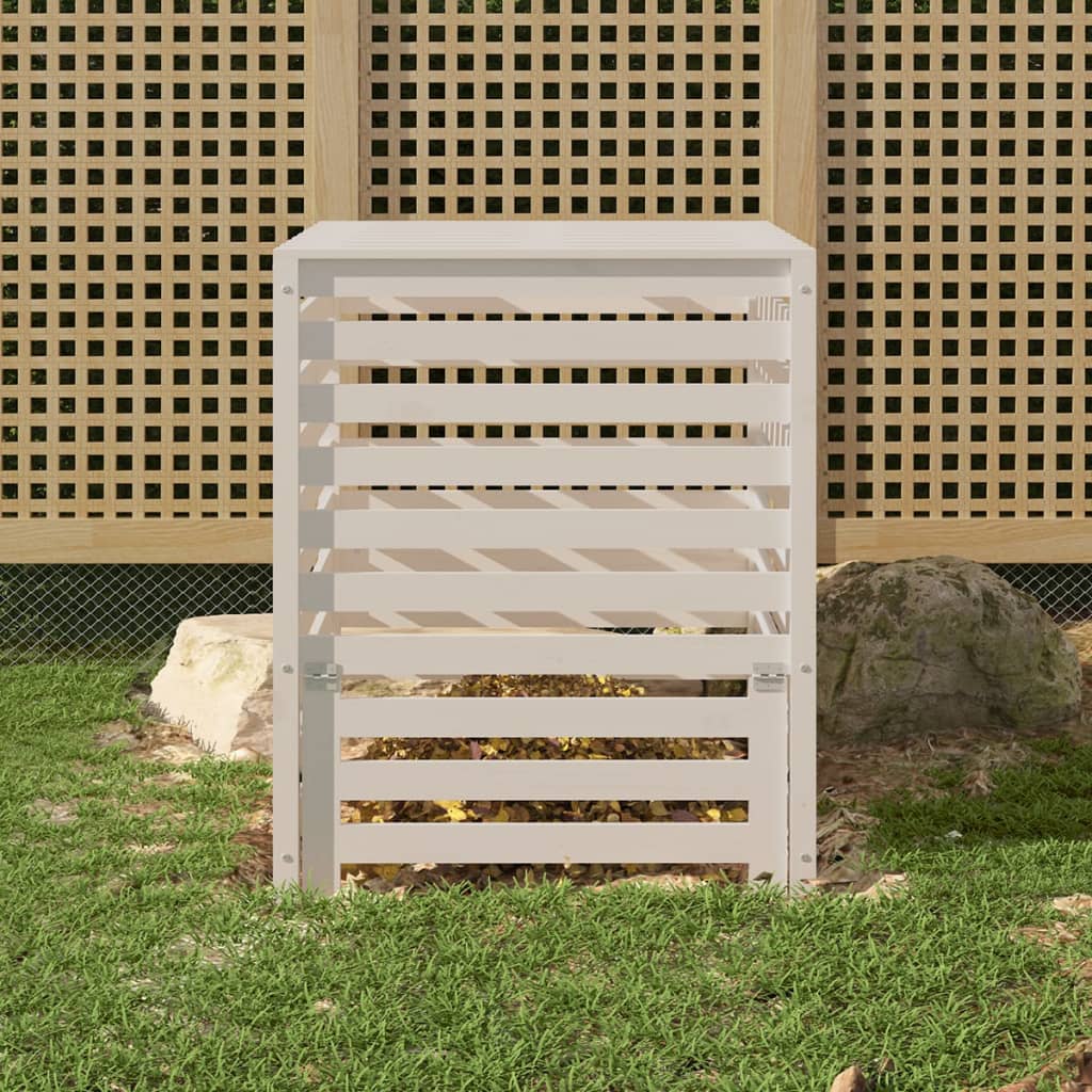 Vidaxl Compost Bin 82.5x82.5x99.5 cm Pine bianco solido bianco