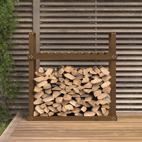 Vidaxx support à bois de cheminée 110x35x108,5 cm bois de pin massif marron miel