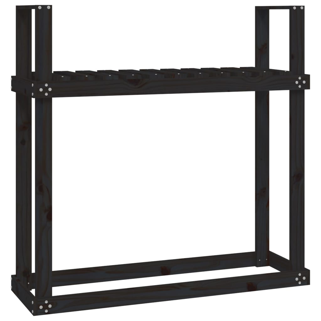 Vidaxx support à bois de cheminée 110x35x108,5 cm bois de pin massif noir