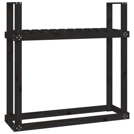 Vidaxx support à bois de cheminée 110x35x108,5 cm bois de pin massif noir