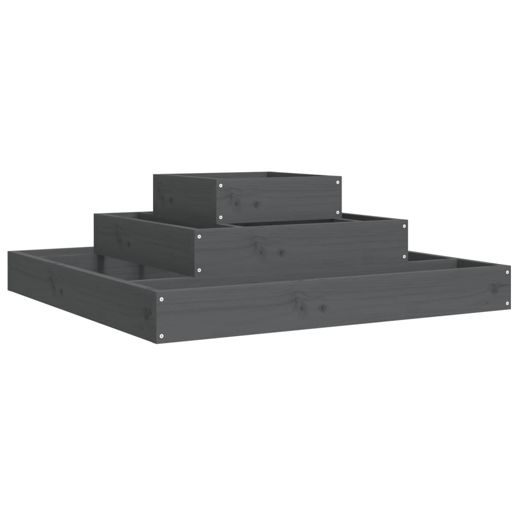 Vidaxx jardinière 80x80x27 cm bois de pin massif gris