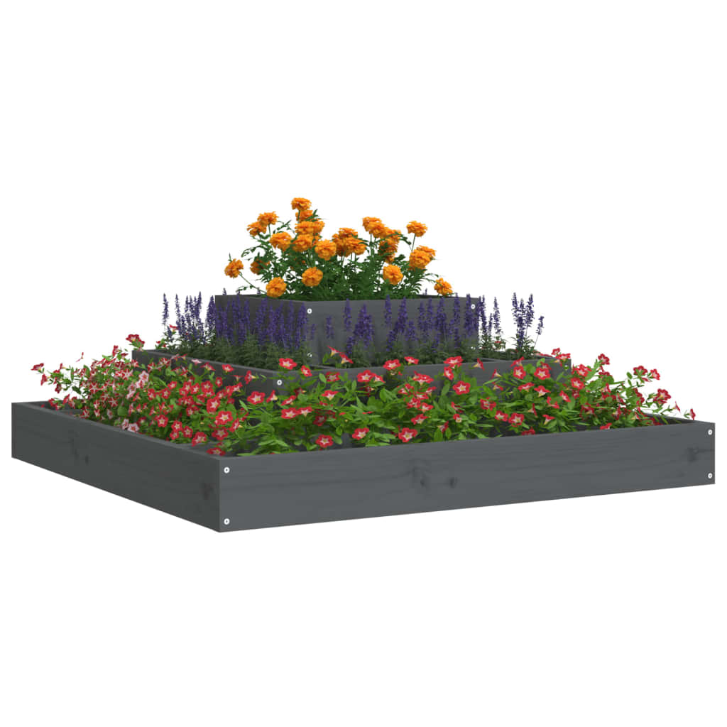 Vidaxx jardinière 80x80x27 cm bois de pin massif gris