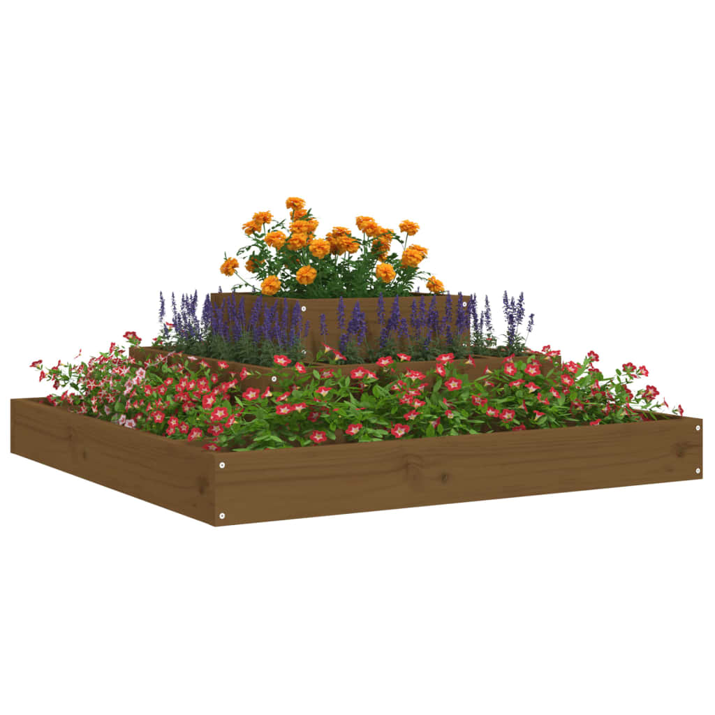 Vidaxx jardinière 80x80x27 cm bois de pin massif marron miel