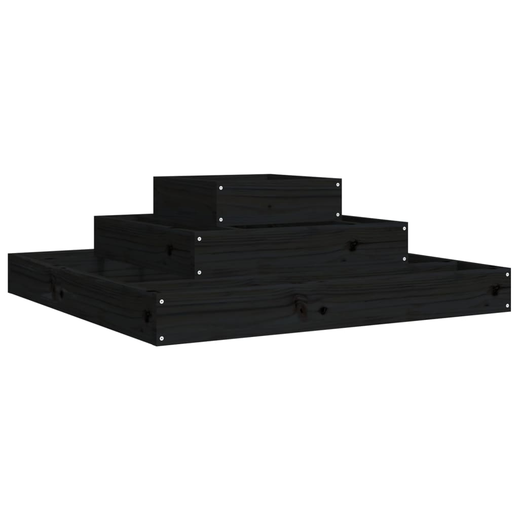 Vidaxx jardinière 80x80x27 cm bois de pin massif noir