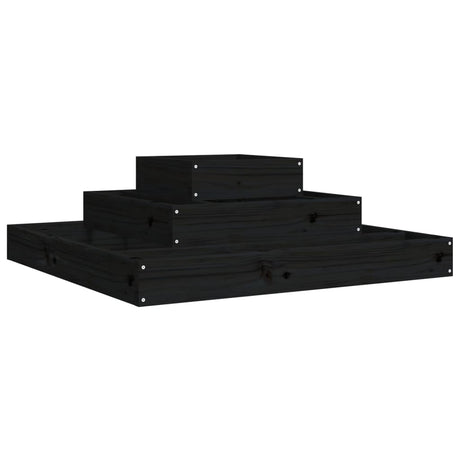 Vidaxx jardinière 80x80x27 cm bois de pin massif noir