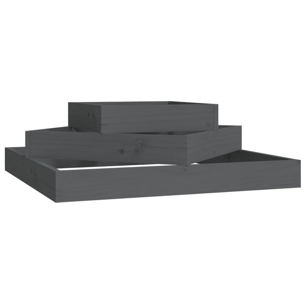 Vidaxx jardinière 83x83x27 cm bois de pin massif gris