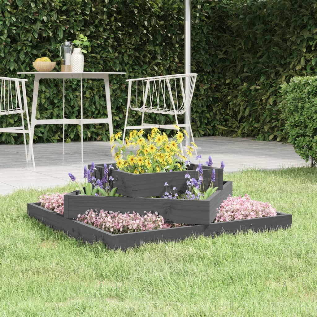 Vidaxx jardinière 83x83x27 cm bois de pin massif gris