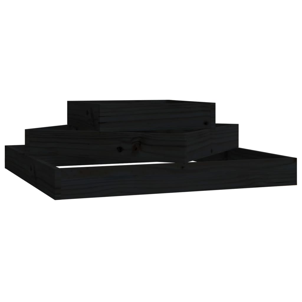 VidaXL Jardinière 83x83x27 cm bois de pin massif noir