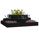 VidaXL Jardinière 83x83x27 cm bois de pin massif noir