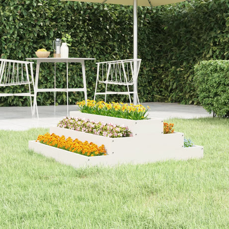 Vidaxx jardinière 80x80x27 cm bois de pin massif blanc