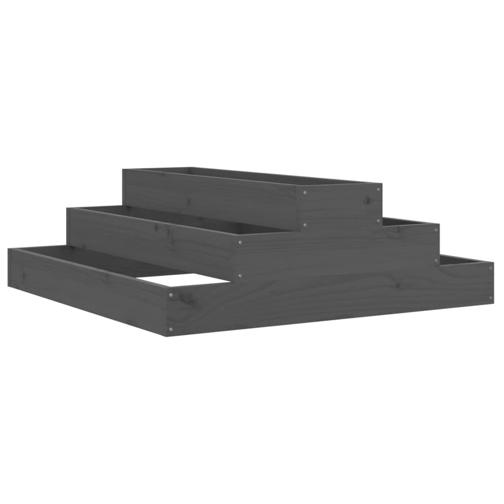 Vidaxx jardinière 80x80x27 cm bois de pin massif gris