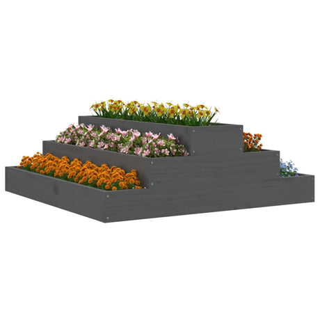Vidaxx jardinière 80x80x27 cm bois de pin massif gris