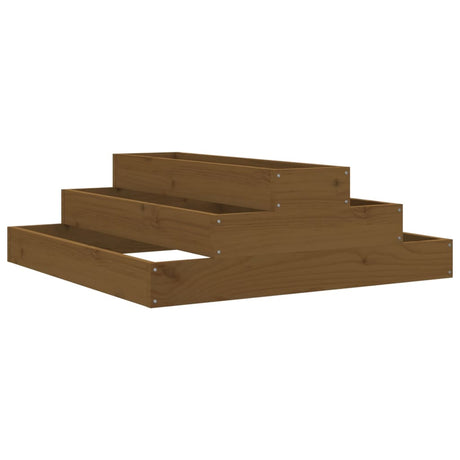 Vidaxx jardinière 80x80x27 cm bois de pin massif marron miel