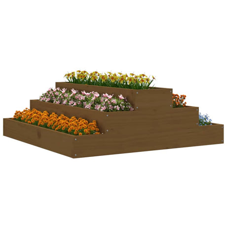 Vidaxx jardinière 80x80x27 cm bois de pin massif marron miel