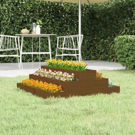 Vidaxx jardinière 80x80x27 cm bois de pin massif marron miel