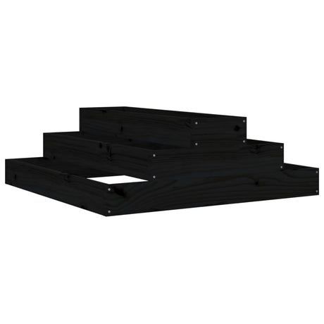 Vidaxx jardinière 80x80x27 cm bois de pin massif noir
