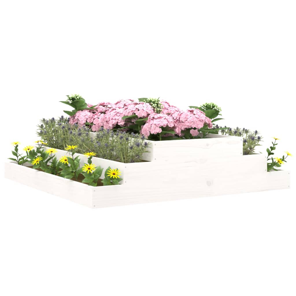 Vidaxx jardinière 110x110x27 cm bois de pin massif blanc