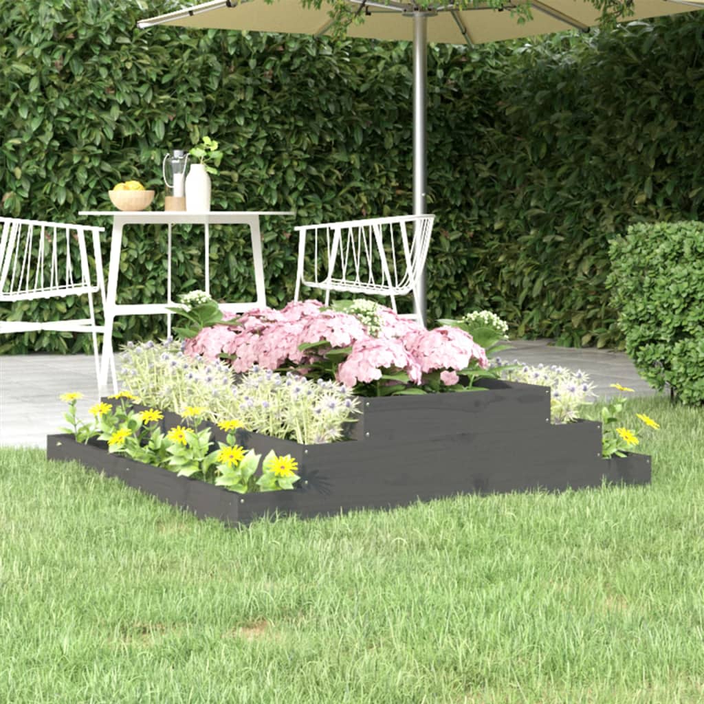 Vidaxx jardinière 110x110x27 cm bois de pin massif gris