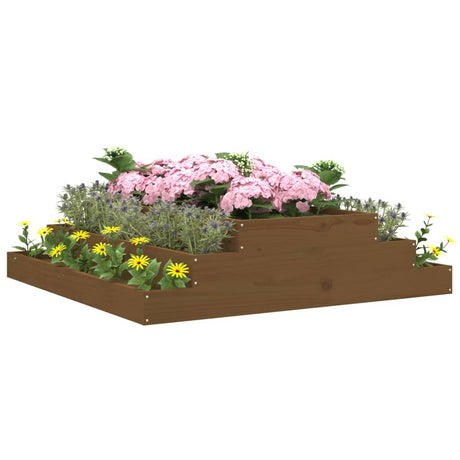 Vidaxx jardinière 110x110x27 cm bois de pin massif marron miel