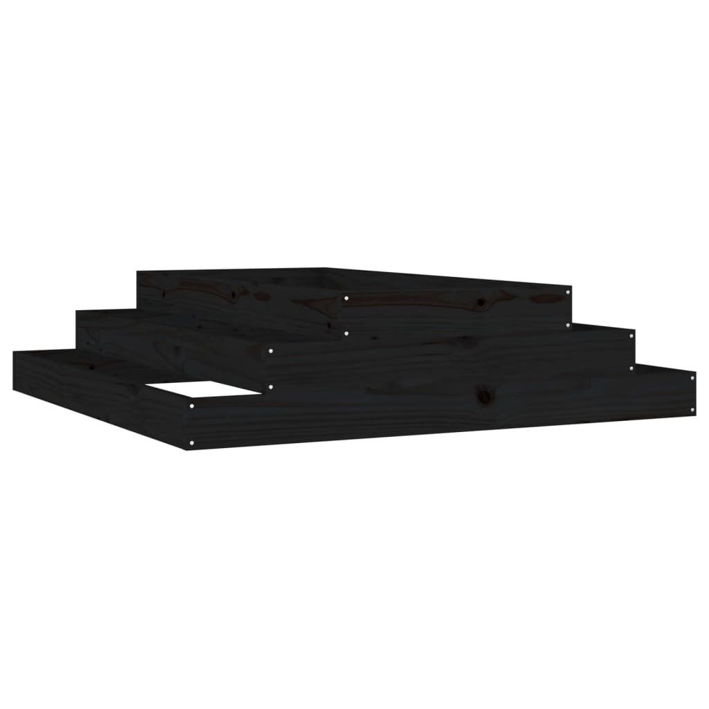 Vidaxx jardinière 110x110x27 cm bois de pin massif noir