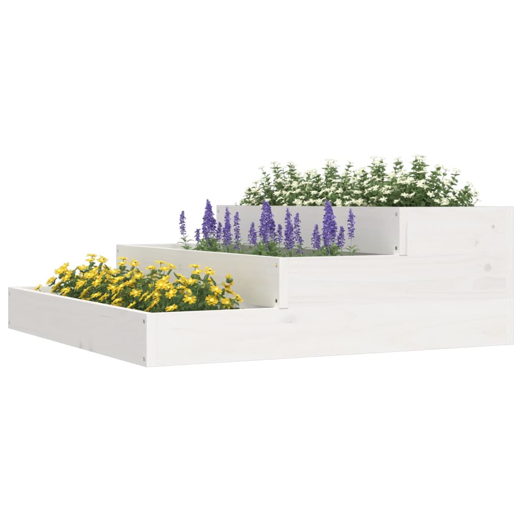 Vidaxx jardinière 78x78x27 cm bois de pin massif blanc