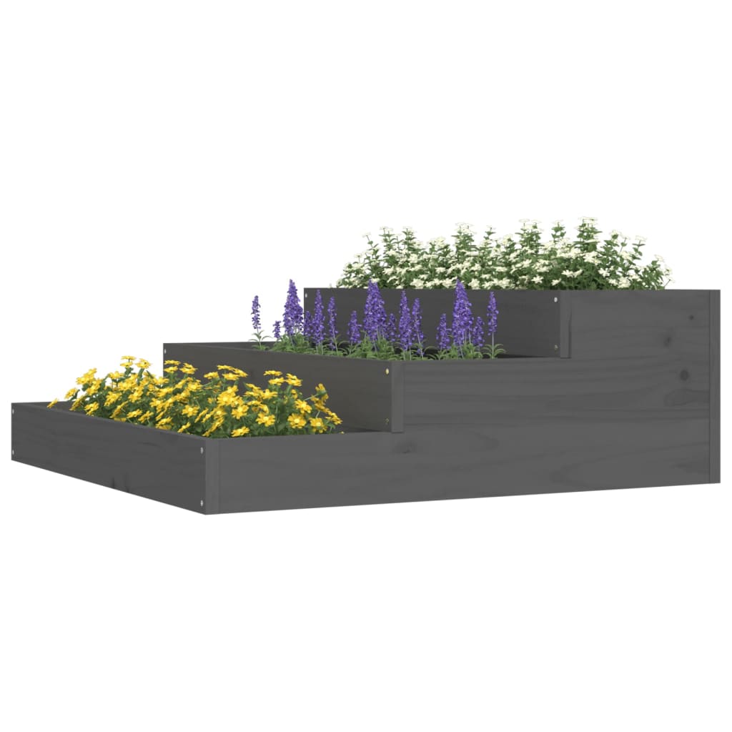 Vidaxx jardinière 78x78x27 cm bois de pin massif gris