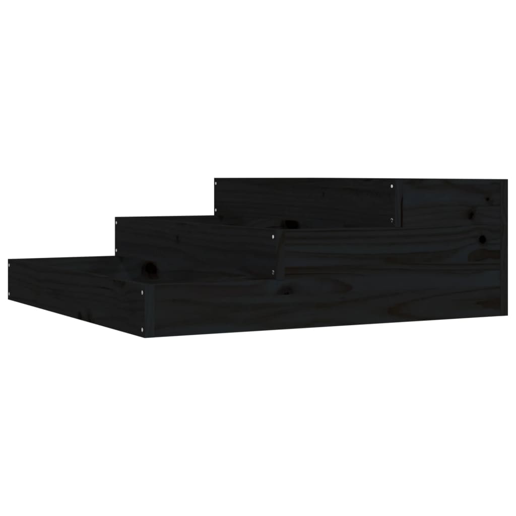Vidaxx jardinière 78x78x27 cm bois de pin massif noir