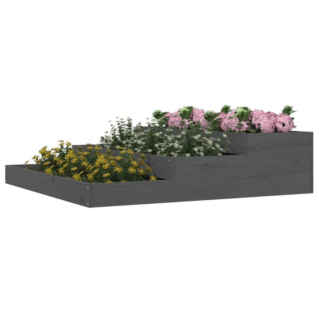 Vidaxx jardinière 107x107x27 cm bois de pin massif gris