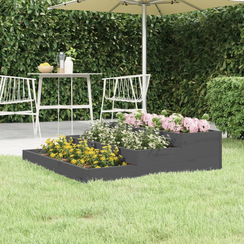 Vidaxx jardinière 107x107x27 cm bois de pin massif gris