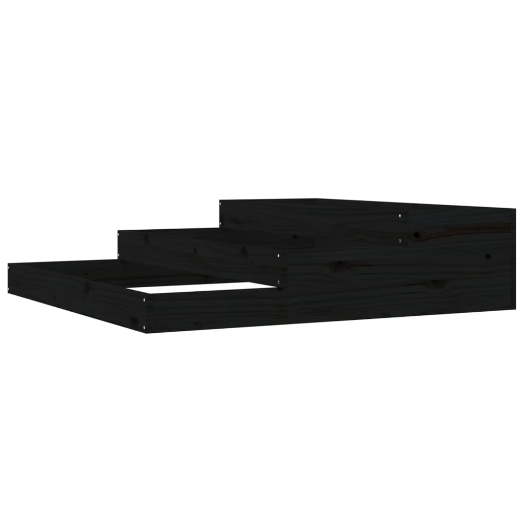 Vidaxx jardinière 107x107x27 cm bois de pin massif noir