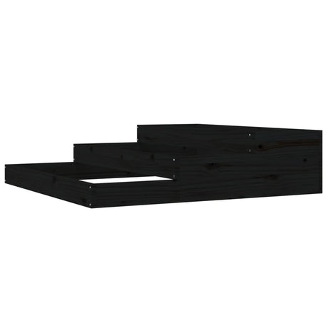 Vidaxx jardinière 107x107x27 cm bois de pin massif noir