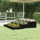 Vidaxx jardinière 107x107x27 cm bois de pin massif noir