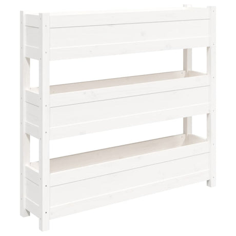 Vidaxx jardinière 112x25x104,5 cm bois de pin massif blanc