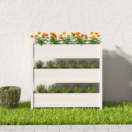 Vidaxx jardinière 112x25x104,5 cm bois de pin massif blanc