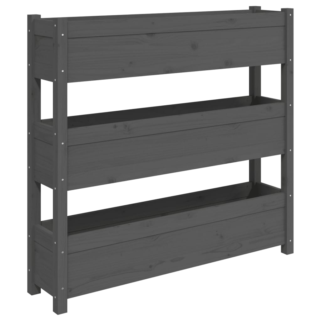 Vidaxx jardinière 112x25x104,5 cm bois de pin massif gris