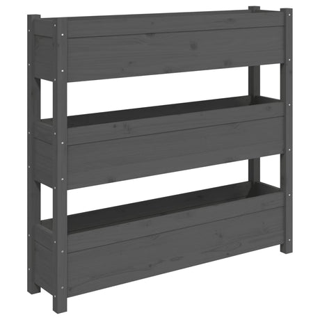 Vidaxx jardinière 112x25x104,5 cm bois de pin massif gris