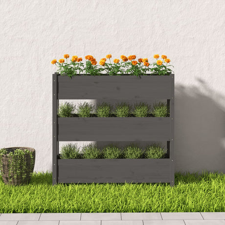 Vidaxx jardinière 112x25x104,5 cm bois de pin massif gris