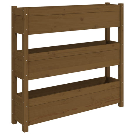 Vidaxx jardinière 112x25x104,5 cm bois de pin massif marron miel