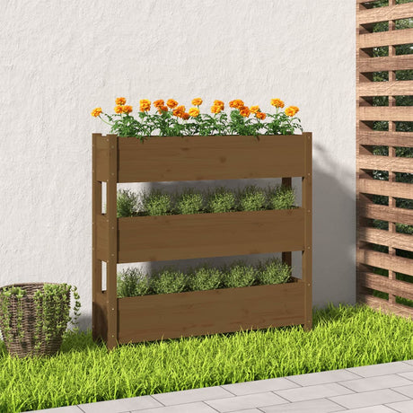 Vidaxx jardinière 112x25x104,5 cm bois de pin massif marron miel