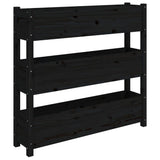 Vidaxx jardinière 112x25x104,5 cm bois de pin massif noir